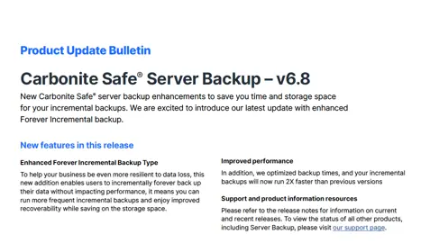 Carbonite Safe® Server Backup – v6.8