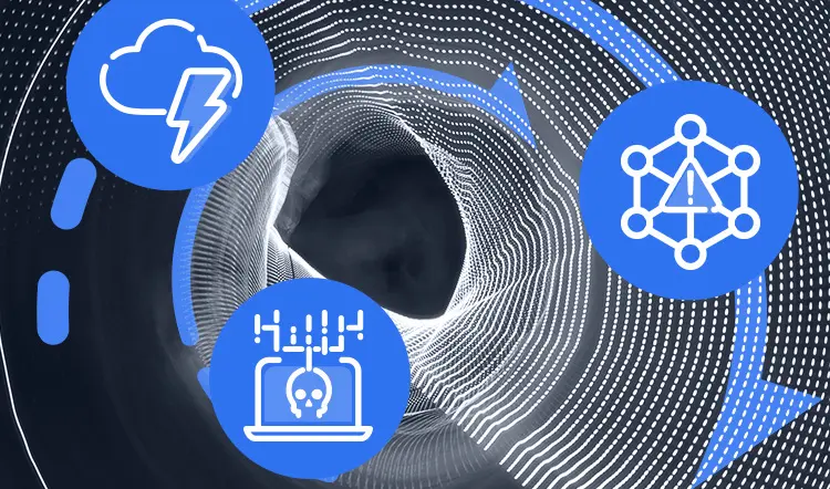 Color illustration showing showing digital cloud.