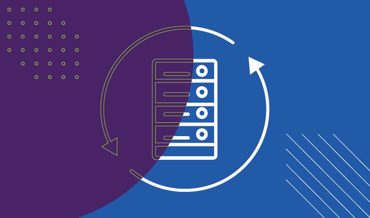 color illustration of server inside a circle