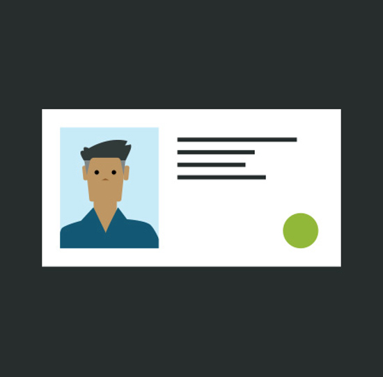Color illustration of a photo ID card.