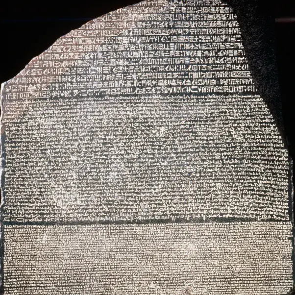 Photograph of writing on a stone tablet.