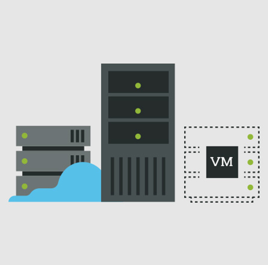 Color illustration showing computer servers.