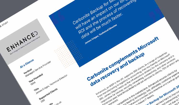 British MSP to expand services portfolio with Carbonite DRaaS