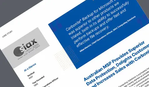 Australian MSP Provides Superior Data Protection, and increases Sales with Carbonite