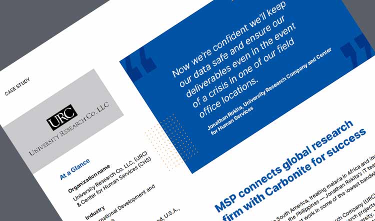 MSP connects global research firm with Carbonite for success