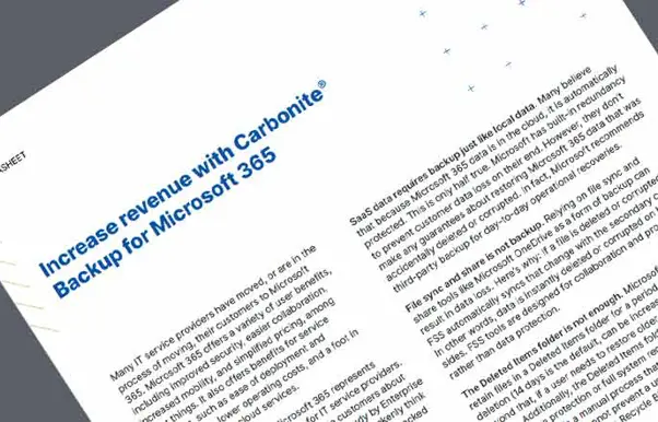 Datasheet: Increase revenue with Carbonite Backup for Microsoft 365
