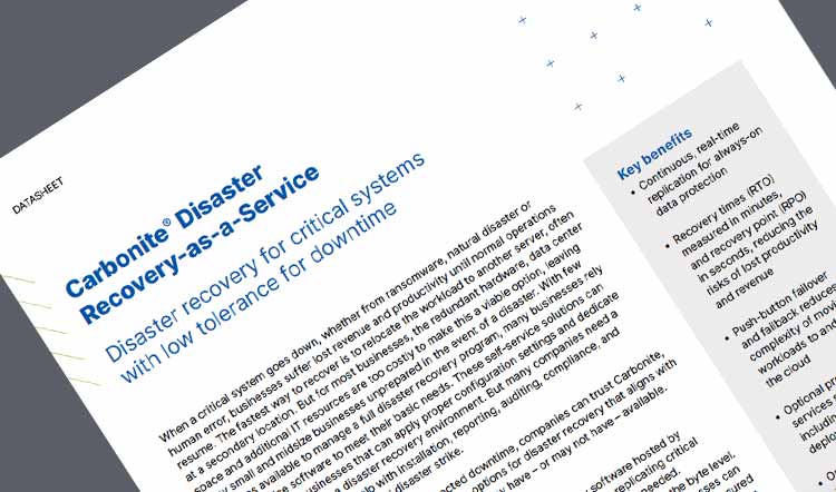 Carbonite® Disaster Recovery-as-a-Service data sheet