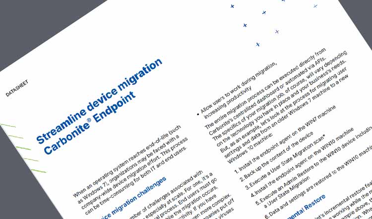 Carbonite Endpoint device migration data sheet