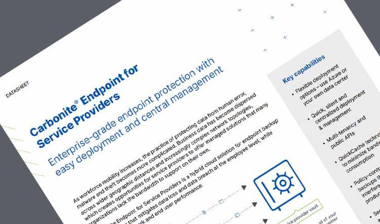 Carbonite Endpoint for Service Providers datasheet