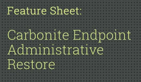 Carbonite Endpoint Protection administrative restore