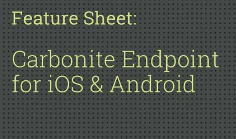 Carbonite Endpoint for iOS and Android datasheet