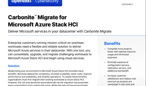 Carbonite Migrate for Microsoft Azure Stack HCI