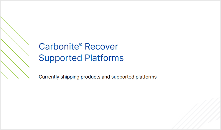 Carbonite Recover Shipping Products Chart