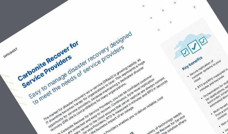 Carbonite Recover for Service Providers | Datasheet
