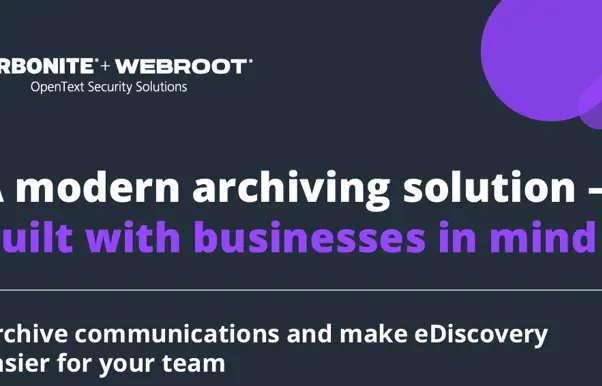 Infographic titled modern archiving solution-built with businesses in mind