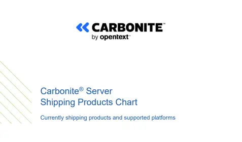 Carbonite Server Shipping Products Chart