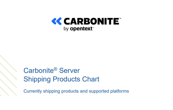 Carbonite Server Shipping Products Chart | Datasheet