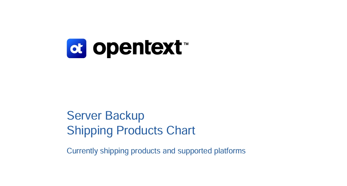 OpenText Server Shipping Products Chart