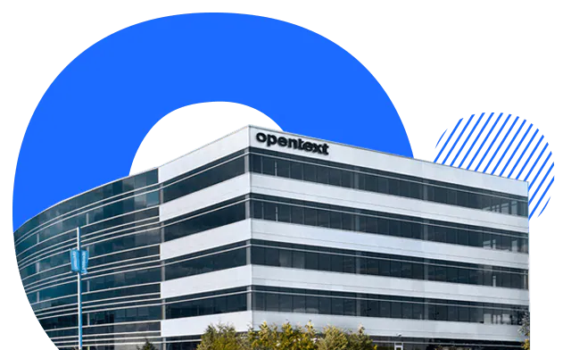 Building displaying OpenText logo