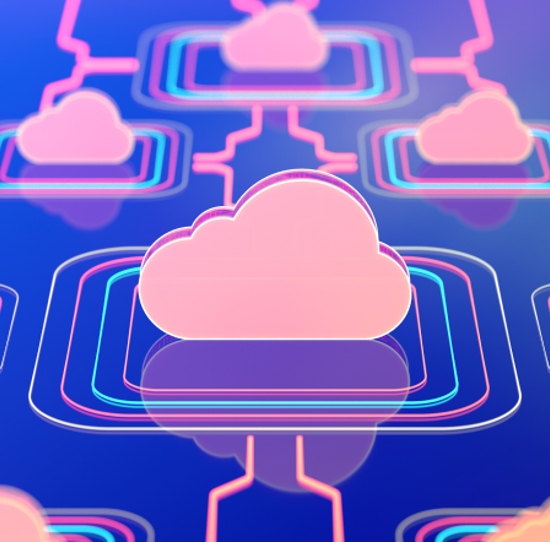 A cloud icon sitting on data.