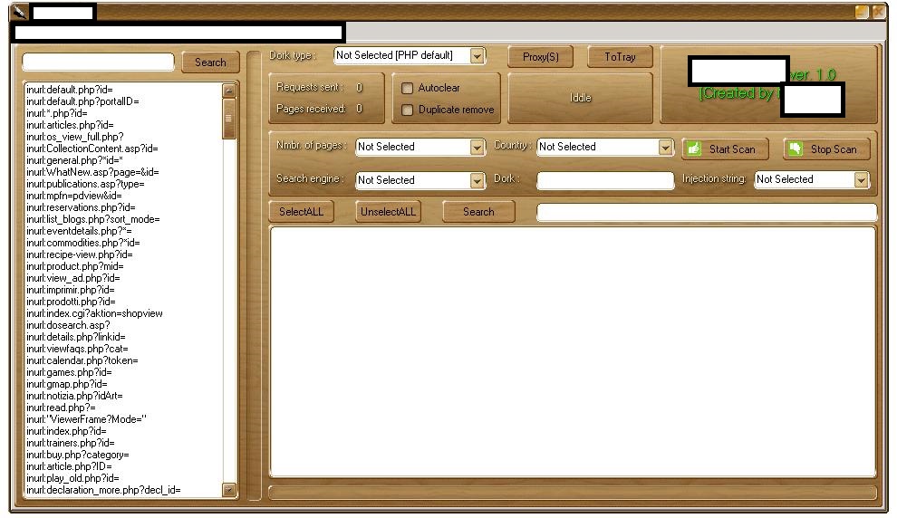 Google_Dorks_SQL_Injection_Mass_Web_Site_Hacking_Tool