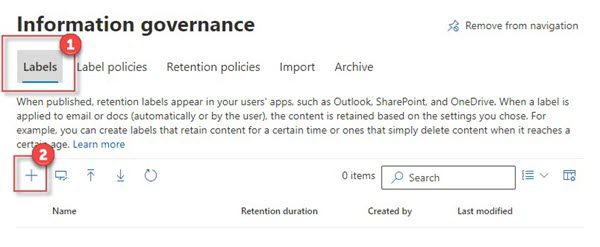 Information governance: Creating and managing labels in Microsoft 365