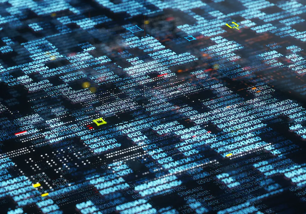 Abstract image showing underlying data within an email.